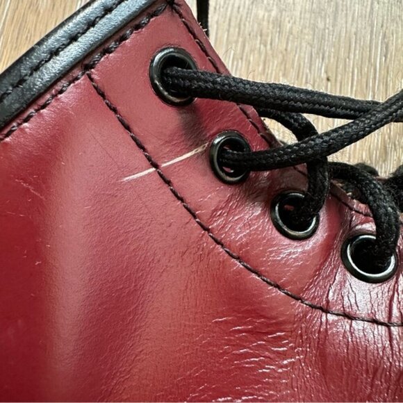 Vintage 1460 Dr. Martens Original Boot Made in England 8 Eye Cherry Red UK 4.5 - Picture 7 of 16